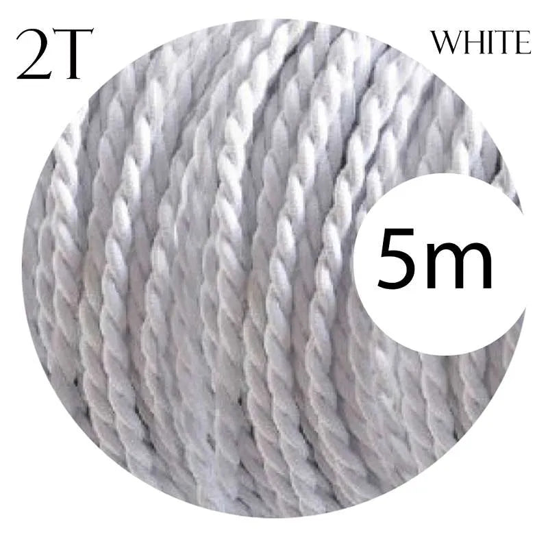 2 Core Twisted 0.75mm Fabric Cord Braided Fabric Electric Cable White~1055