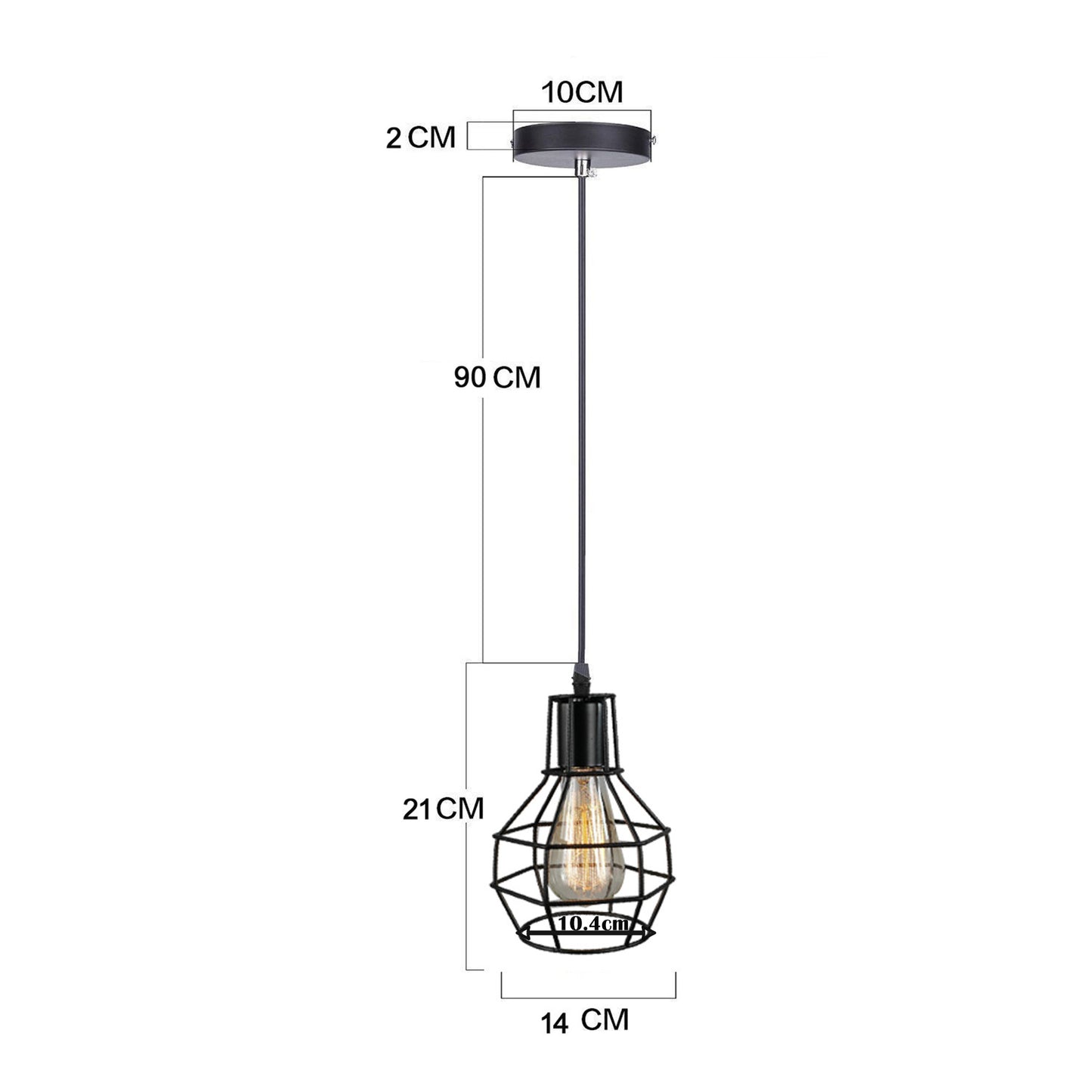 Modern Black Nest Pendant Light | Sleek Geometric Unique Cage Design~1287