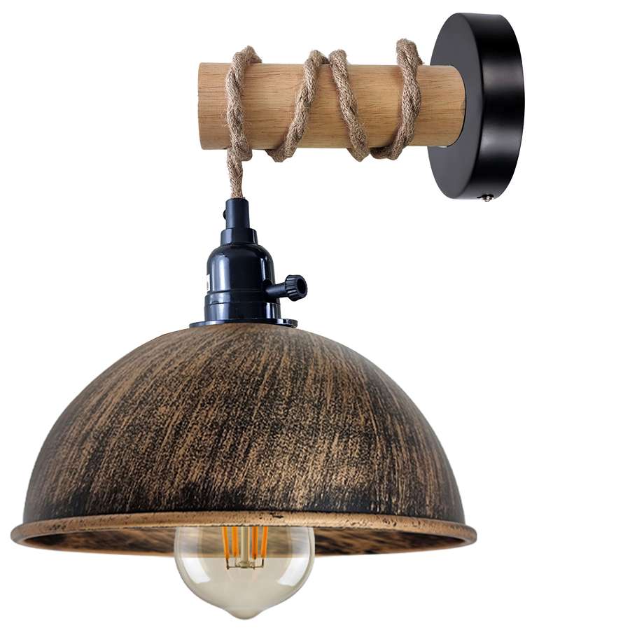 Modern Wall Lamp With Dome Shade For Bedroom Bedside Lights