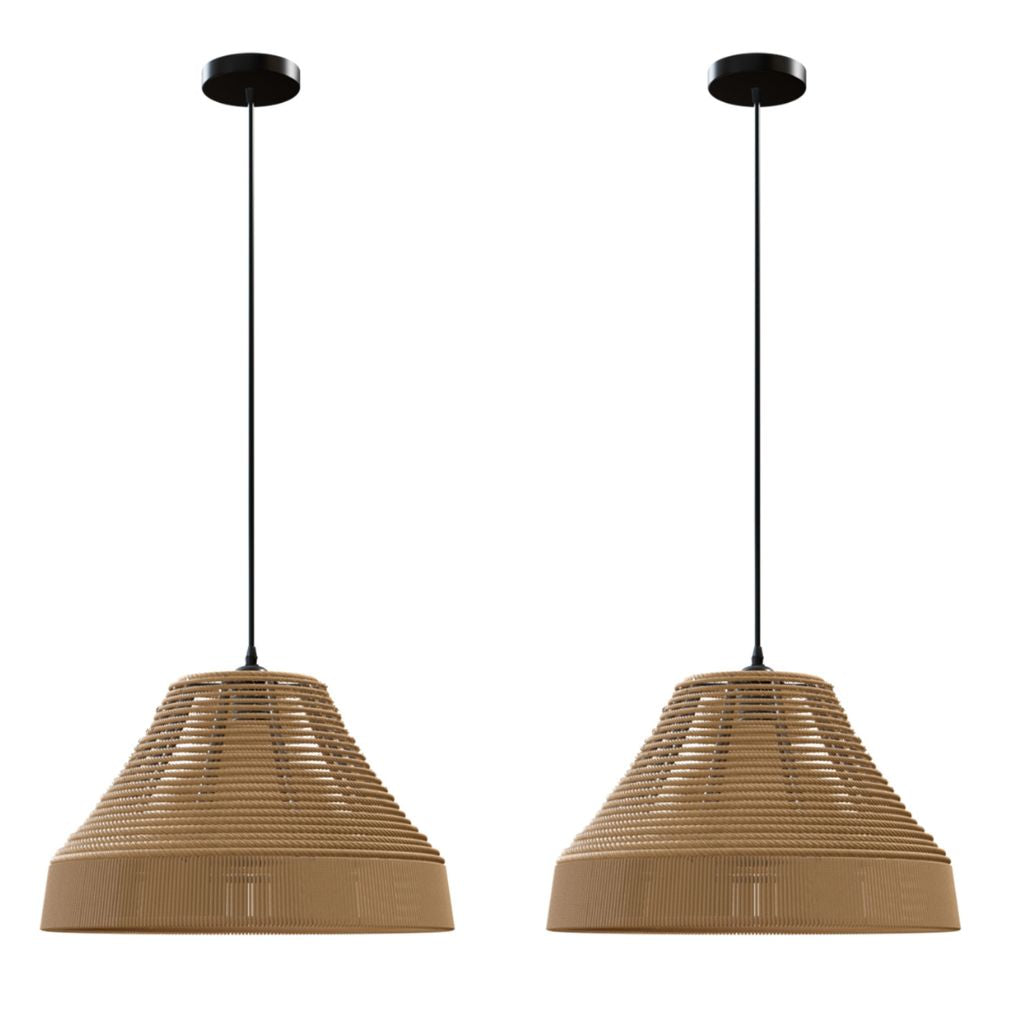 Rustic Hemp Rope Pendant Light Fitting 2PCS ~4043