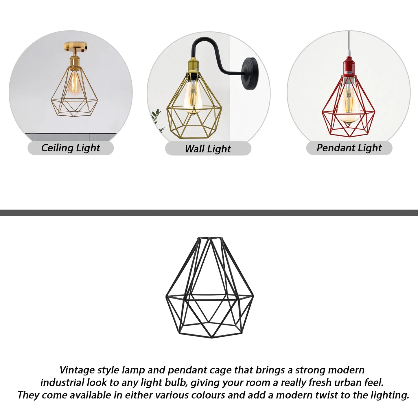 Installation Methods of diamond wire cage Pendant Light
