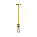 Vintage Yellow Brass Metal Ceiling Fitting Gold Twisted Braided Flex 2m E27 Lamp Holder Pendant Light~2714 - Vintagelite