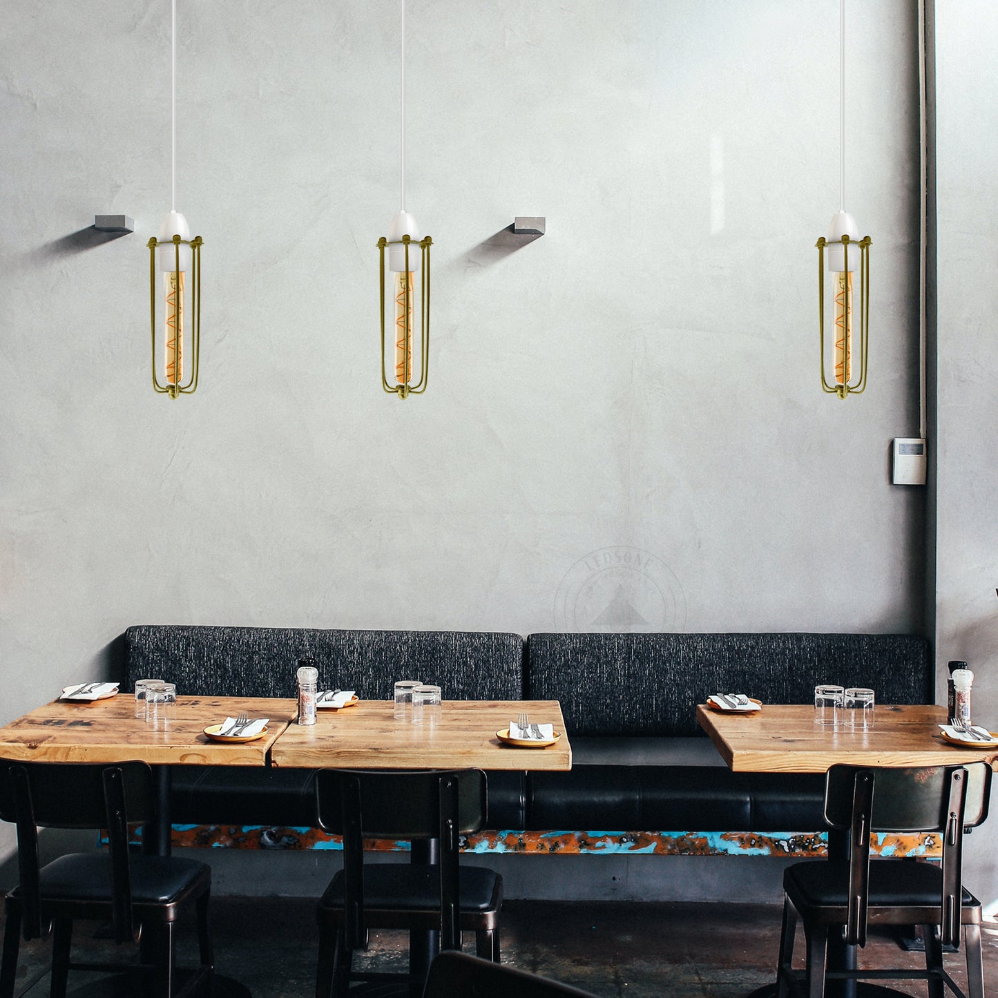 Long Cage Gold Metal for Cafes