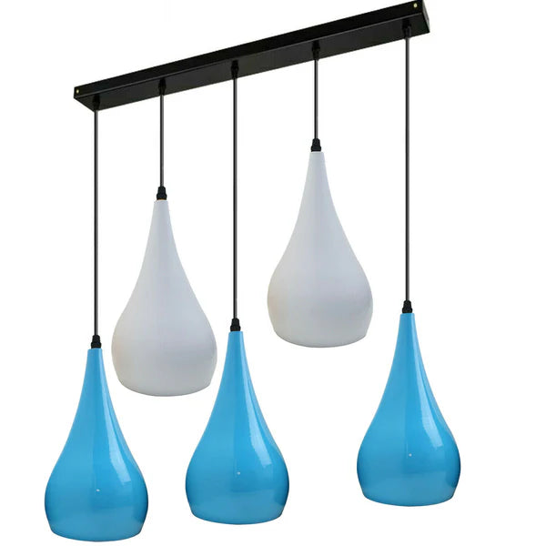 Metal 5 Way Colour Ceiling Pendant Hanging Light Fitting ~3761