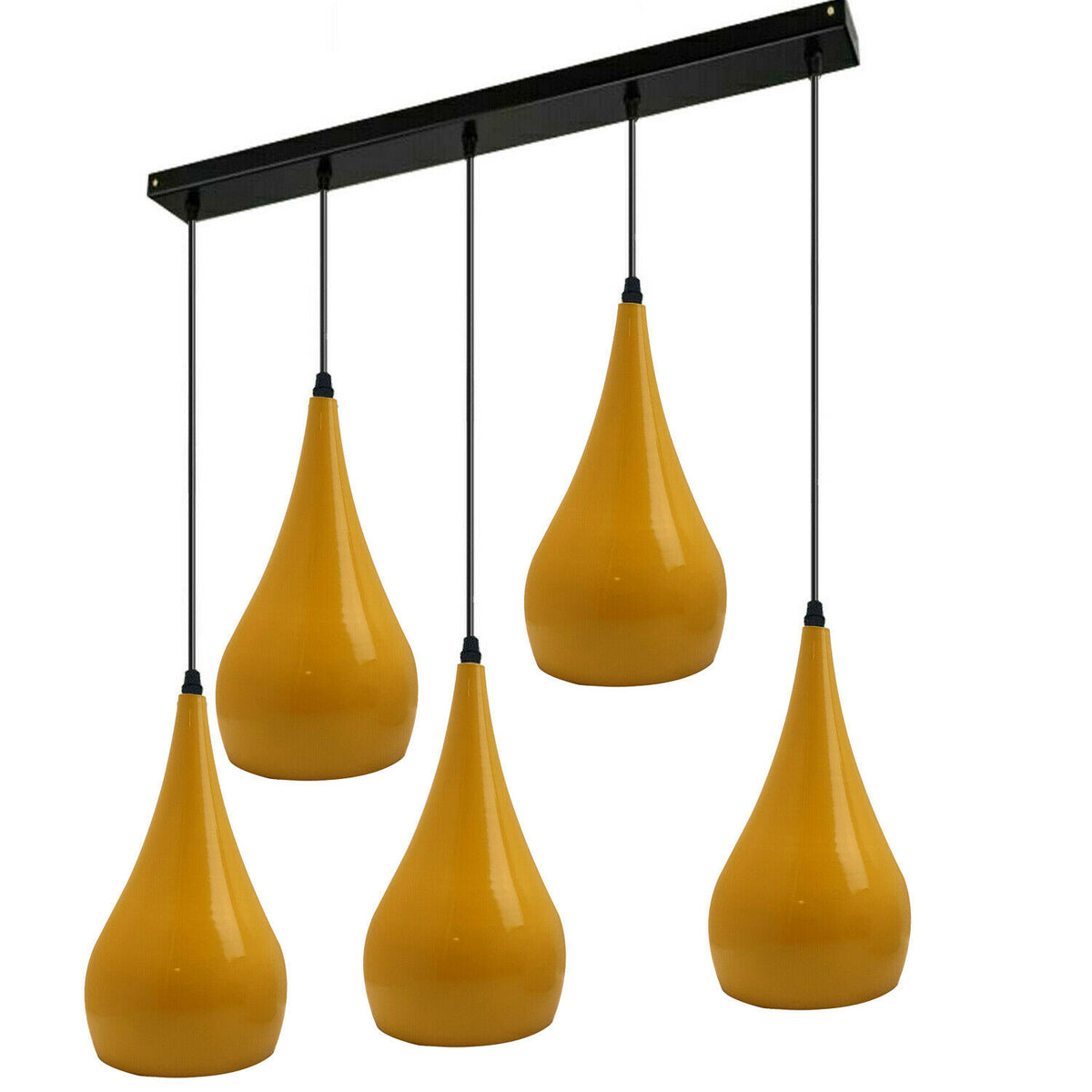 Yellow Modern 5 Way Ceiling Cluster Teardrop Pendant lights