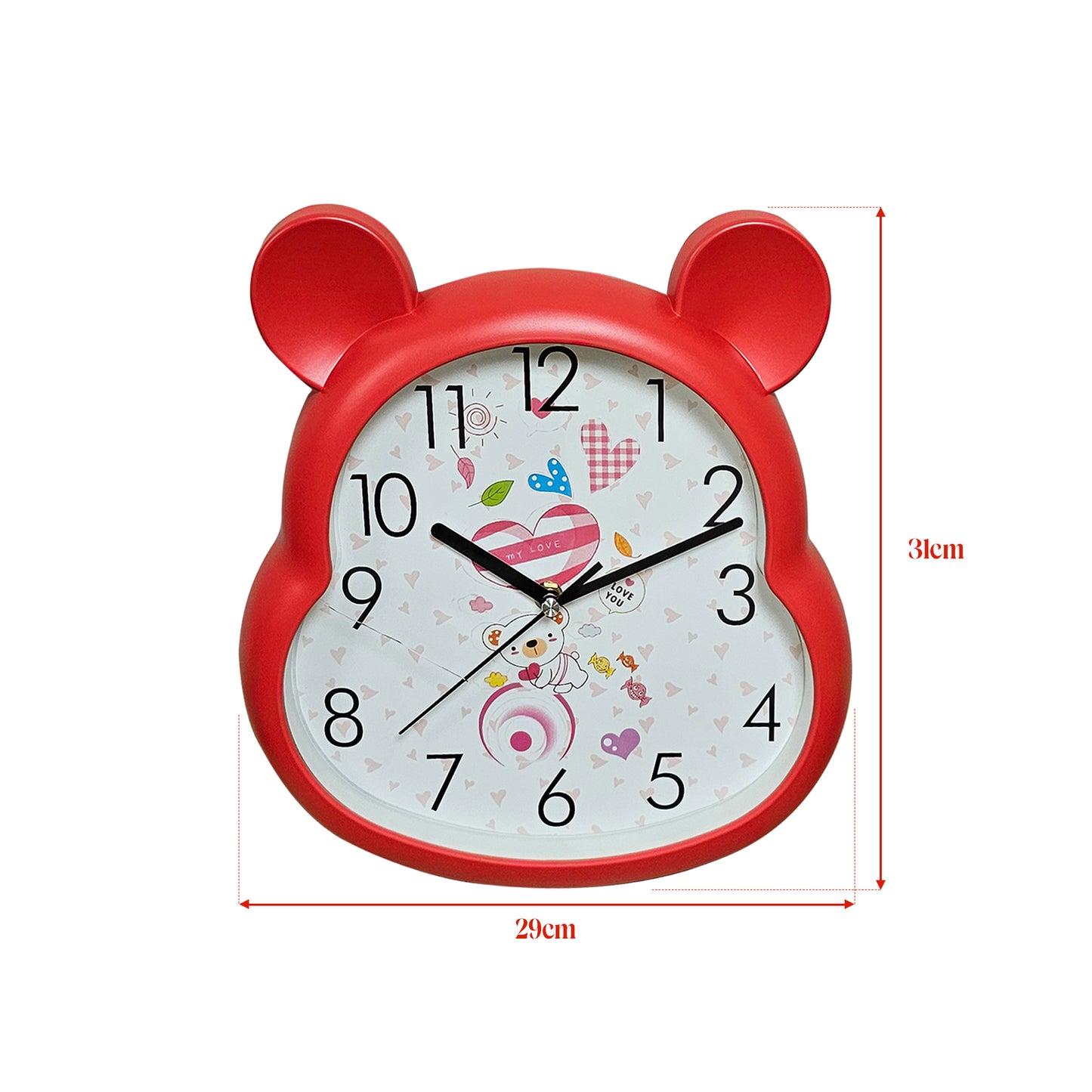 Cute Lovely Bear Kids Cartoon Wall Clock ~ 3448