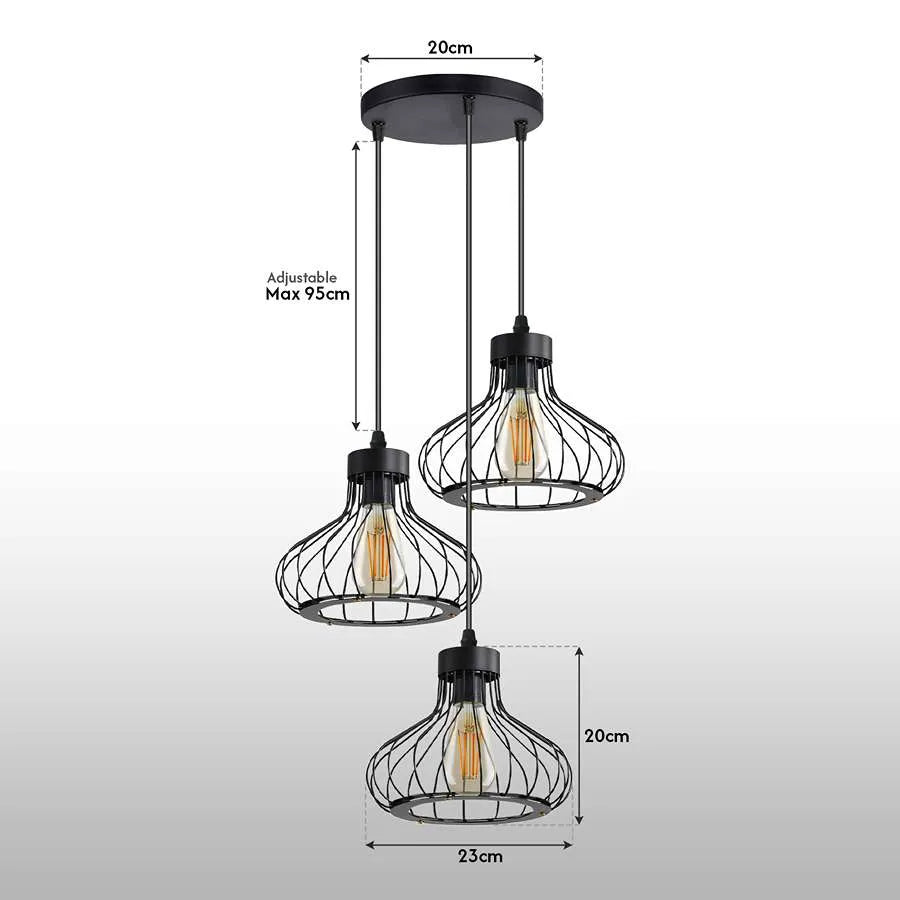 Metal basket shade pendant light-Size Image