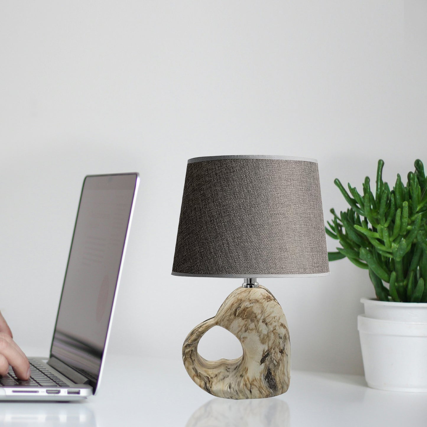 Ceramic Base Bedside Table Lamp Shade Light ~ 3412