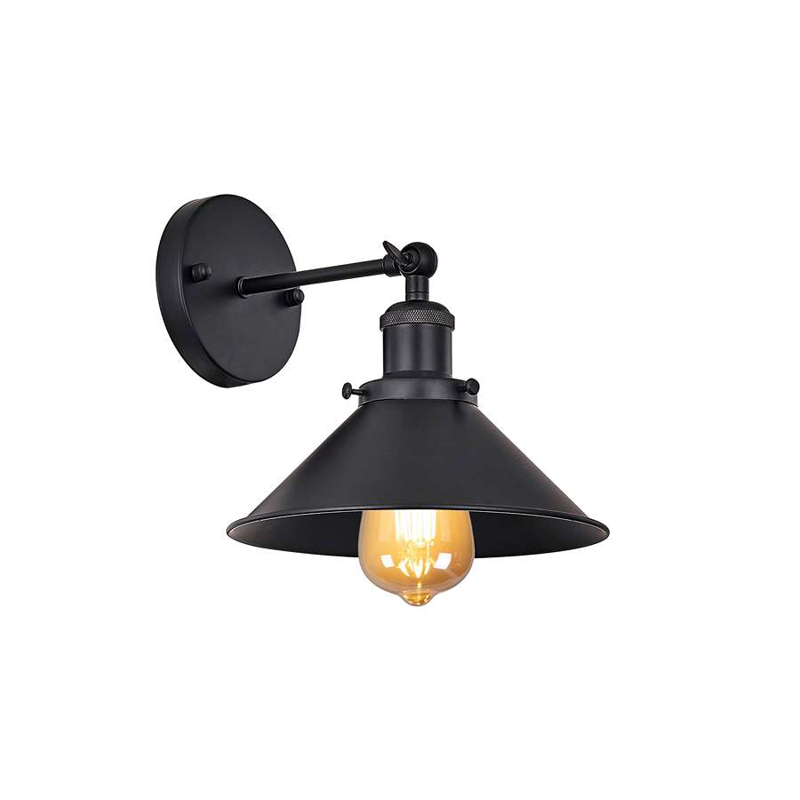  Adjustable armed black coned shape wall lamp