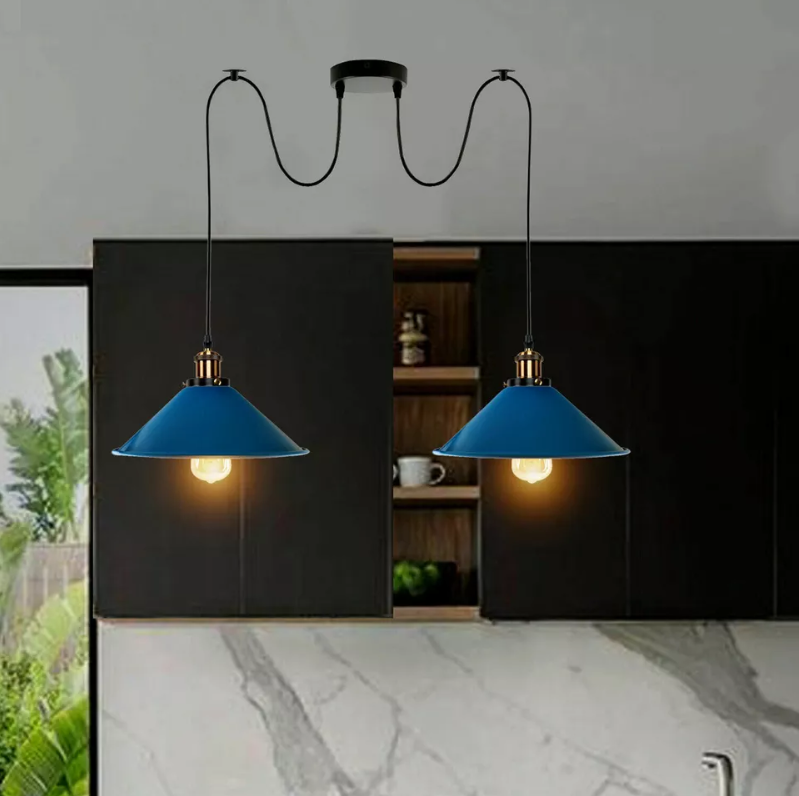 Versatile Ceiling Fixture | Blue | 2-Way | Cone Shade | Adjustable~2231