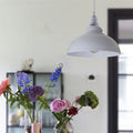 White Lampshade Curved Dome Shade Ceiling Pendant Light-Application image