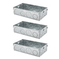 2 Gang Galvanised Metal Back Box 3 Pcs 35mm – Flush Mount Electrical Box~4211