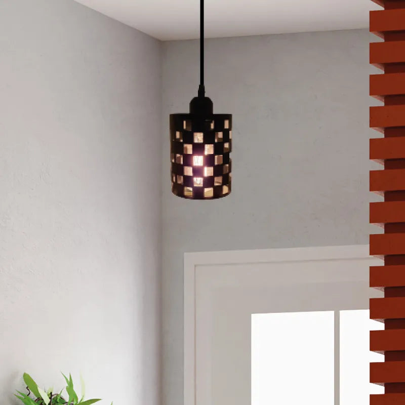 2PACK Pendant Barrel Cage Retro Shade Ceiling Pendant Light-Application image