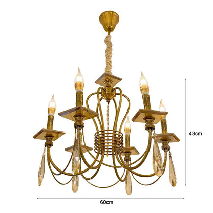 Industrial Gold Modern Banquet Hall Chandeliers 6 Light E14 Bulb Pendant Lamp - Size Image 1