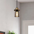 Adjustable Cable Brushed Copper Metal cage Pendant Light-Application image