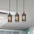 Vintage Retro 3 Way Drum Cylinder Brushed Copper Pendant Light-Application image