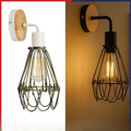 Art Deco Wall Lamp Redro Indusrial Metal Bird Cage Wall Light~4006 - Vintagelite