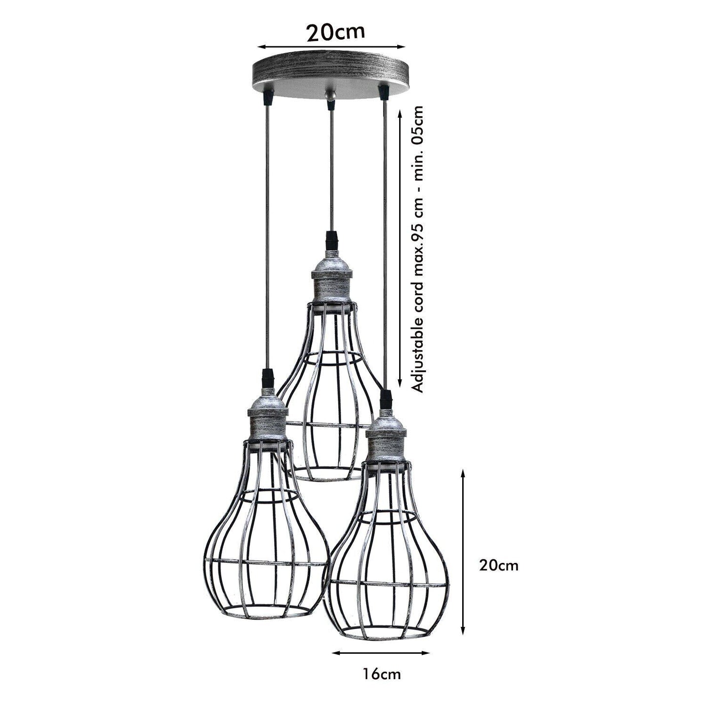 Vintage Industrial Metal Cage Ceiling Pendant Light ~3056