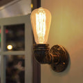 Steampunk Industrial Retro Style Waterpipe Wall Sconce Metal E27 Holder - Application image 1