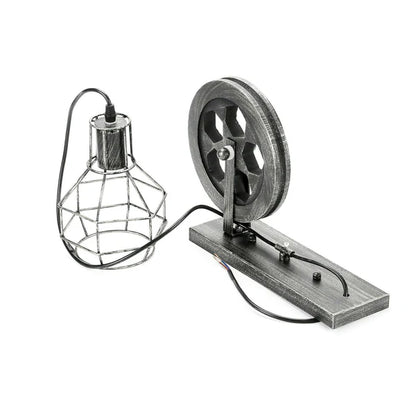 Vintage Industrial Wall Light E27 Fitting Pulley Wheel Wall Lamp Fixture-Structure image
