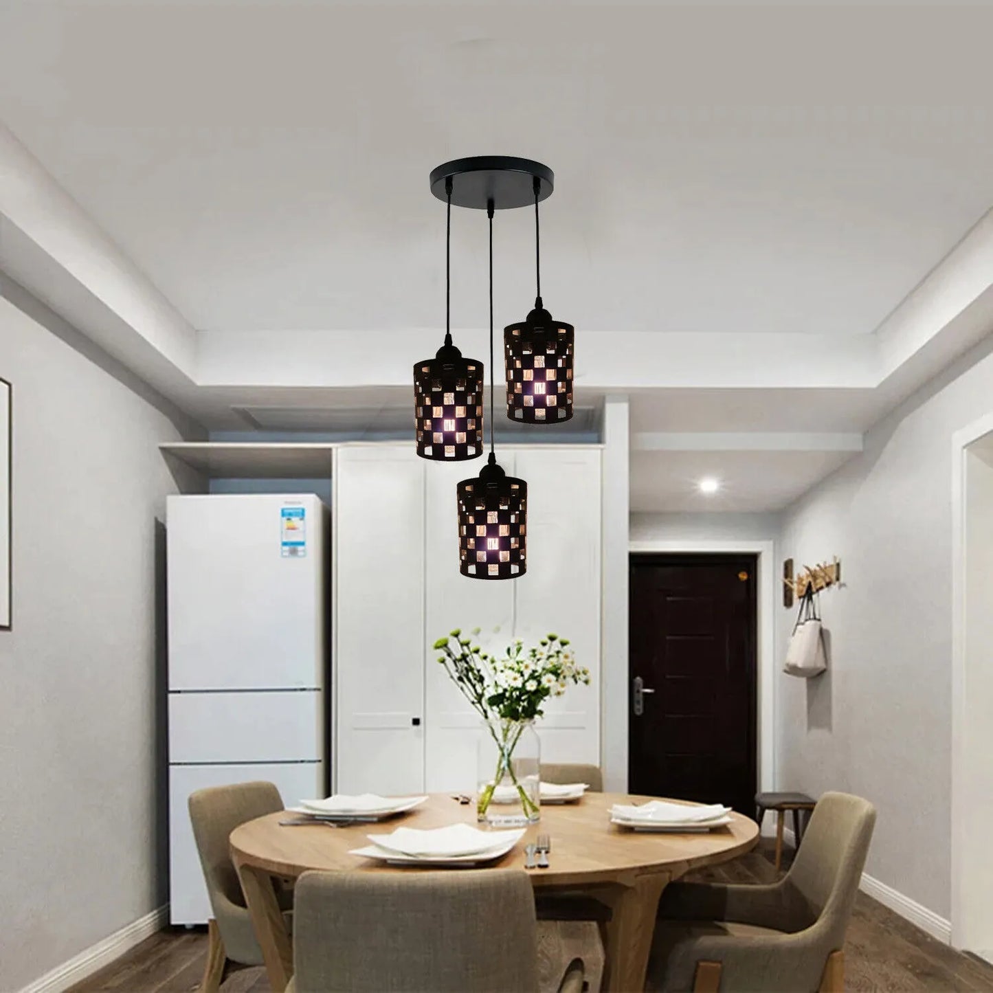 Vintage 2Pack barrel cage3 Way lamp Shade Ceiling hanging Lamp-Application image