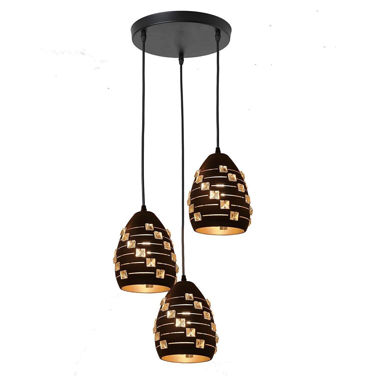 Ceiling Light Fitting 3 Way Industrial Pendant Light Modern Hanging Light~4002