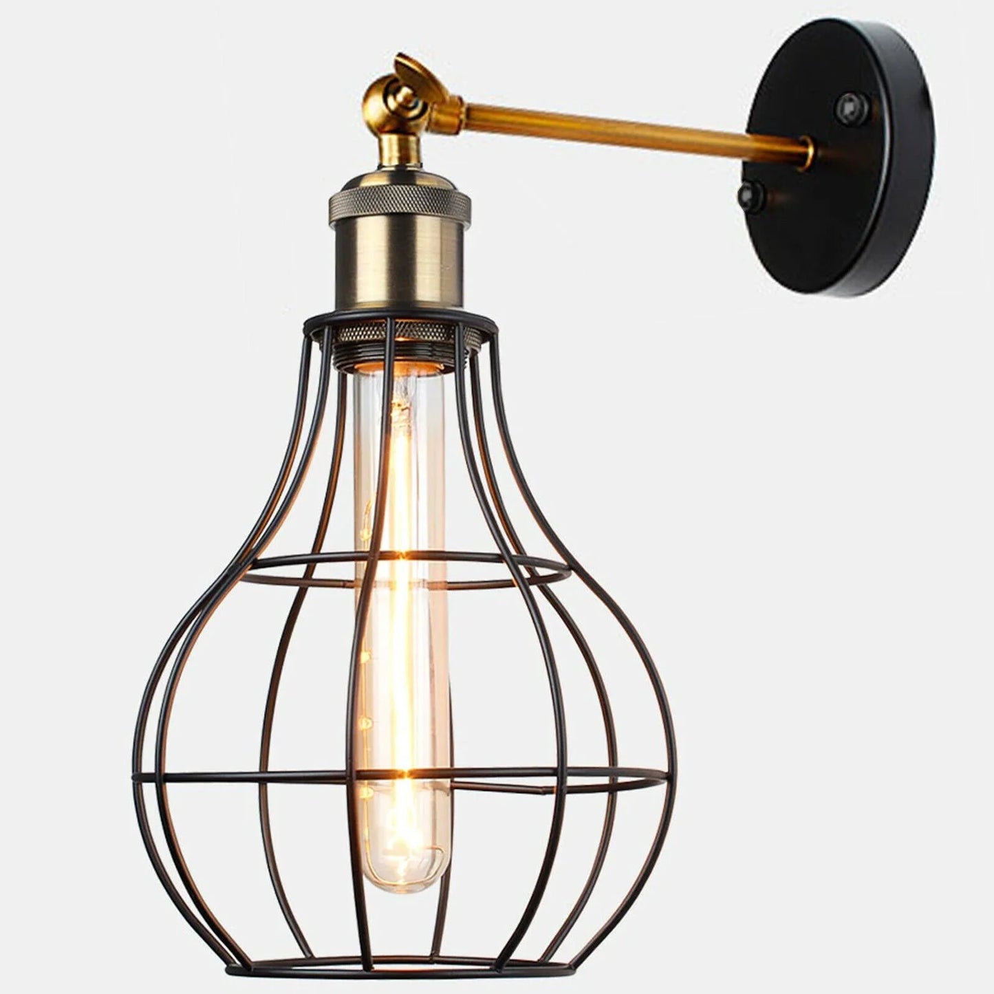 Perfect Match For Bedroom Black Meta Cages Wall Lights