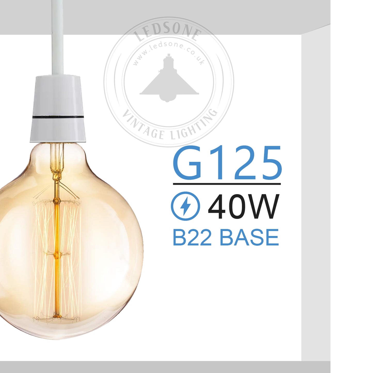 B22 G125 40W Vintage Retro Industrial Filament Bulb~2975