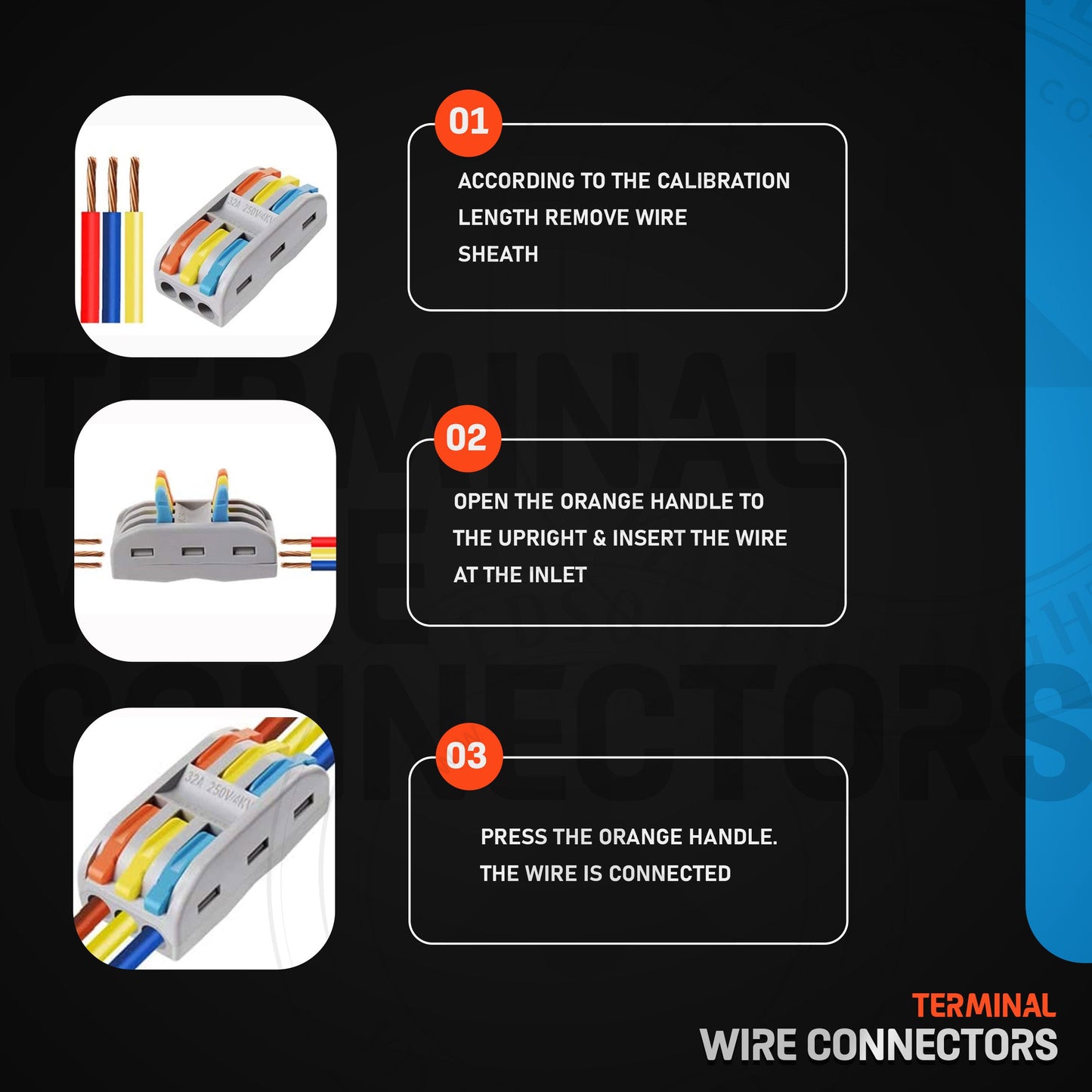 2/3 Way Electrical Connectors Wire Block Clamp Clips Fast Cable Reusable Lever~3051