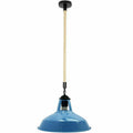 Blue Industrial Hemp Rope Shade Barn Slotted Pendant Light