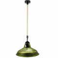 Vintage Hemp Rope Brushed Brass Shade Barn Slot Pendant Light