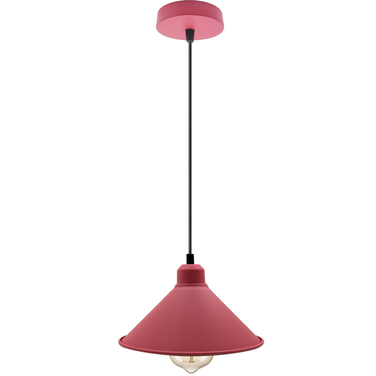 Pink Industrial 3 Head Metal Cone Shade Chandelier Pendant Light~2139