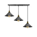 Brushed Silver Industrial 3 Head Metal Cone Shade Pendant Light
