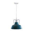 Cyan Blue Vintage Retro Demo Metal Shade Ceiling Pendant Light