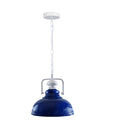 Navy Blue Retro Curvy Shade Metal Barn Ceiling Pendant Light-2284 - Vintagelite