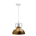 Yellow Brass Industrial Curvy Shade Metal Barn Pendant Light