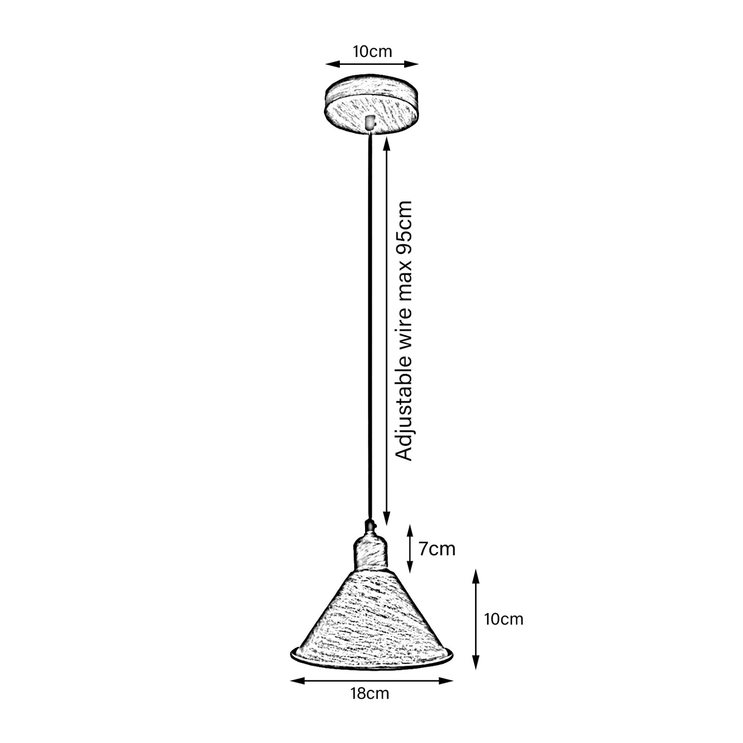 Modern Industrial Retro Ceiling Lampshade Pendant Light Rustic Shade Chandelier UK Black~2504