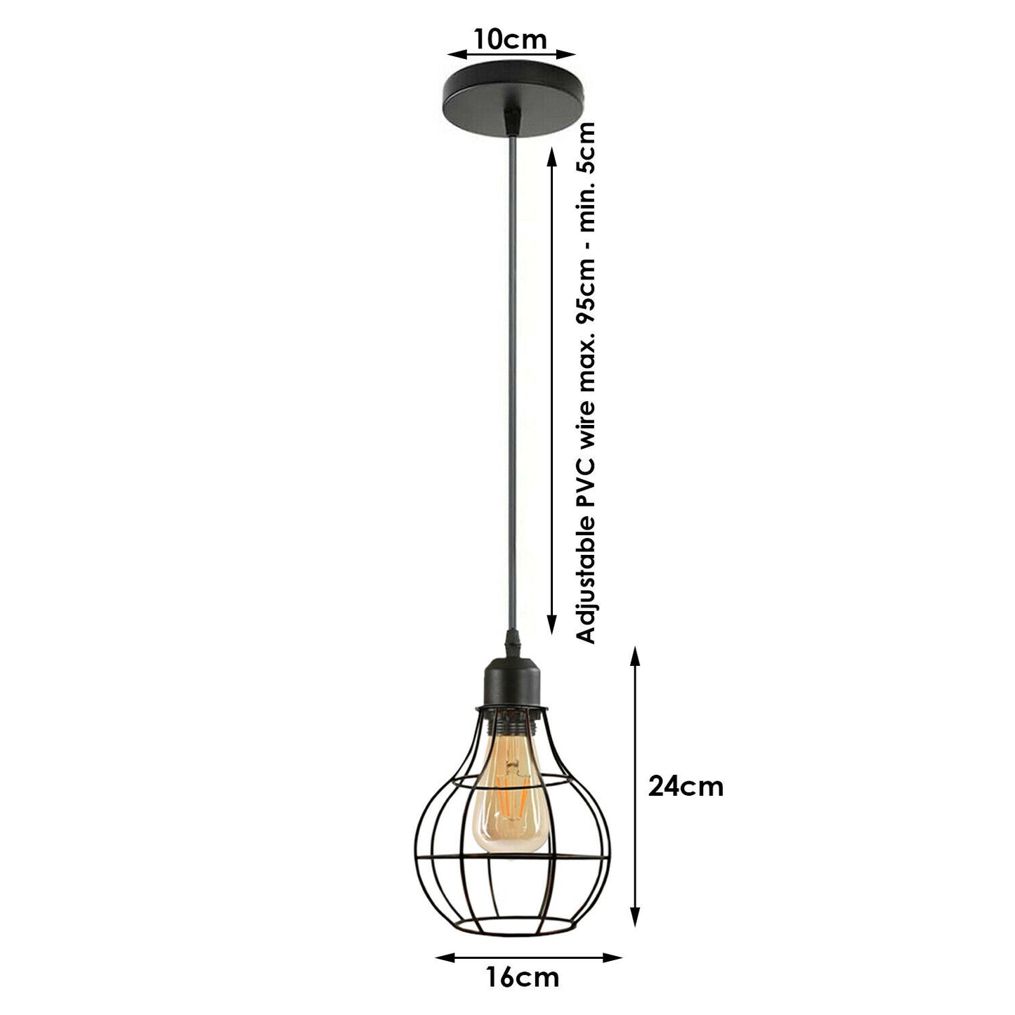Modern Metal Cage Pendant Light | Unique Design | Brushed Silver~2559