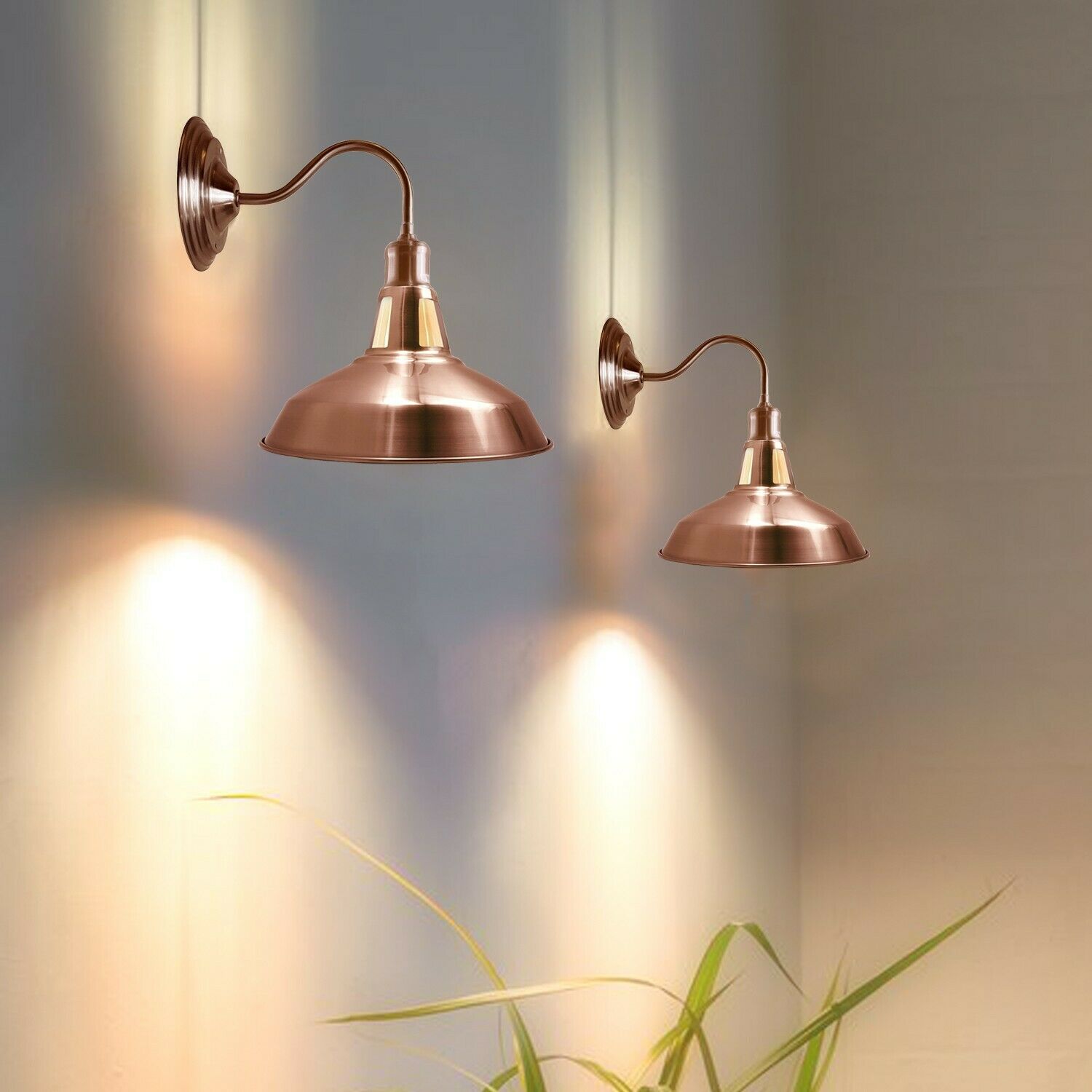 Modern Style High Polished Copper Wall Sconce with Vintage Retro Industrial Wall Light Shade-Application image