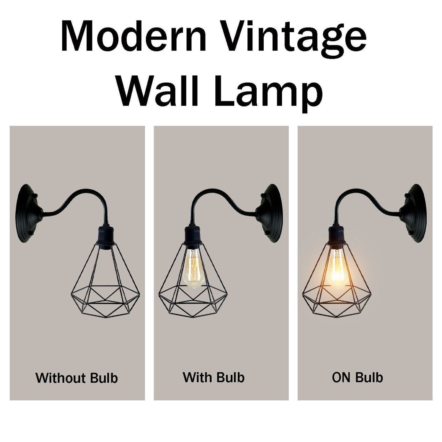 Vintage Industrial Wall Lights for Living Room&Bedroom - Elegant Metal Diamond shape Wall Sconce in Classic Industrial Style-Application image