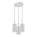 Contemporary Vintage Retro 3 Way Drum White Cage Pendant Light