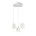 Industrial Vintage Retro 3 Way Drum White Cage Pendant Light