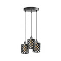 Industrial Retro 3 Way Drum Brushed Copper Cage Pendant Light