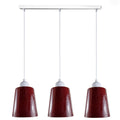 Modern Retro 3 Way Rectangle Bell shape Burgundy Pendant Light