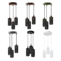 Industrial Drum Cage Various Colour Metal 3 Way Pendant Light