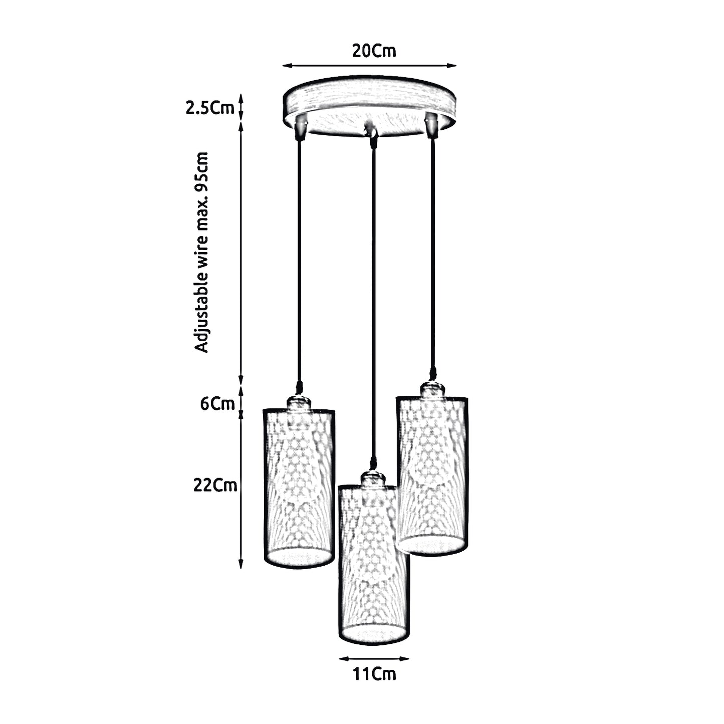 Industrial Retro pendant light 3 way Round ceiling base brushed finished Metal Ceiling Lamp Shade Pendant E27 lamp base for Home Living room Office Kitchen Restaurant
