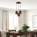 Industrial Vintage 3 Way Rustic Red Drum Cage Pendant Light-Application image