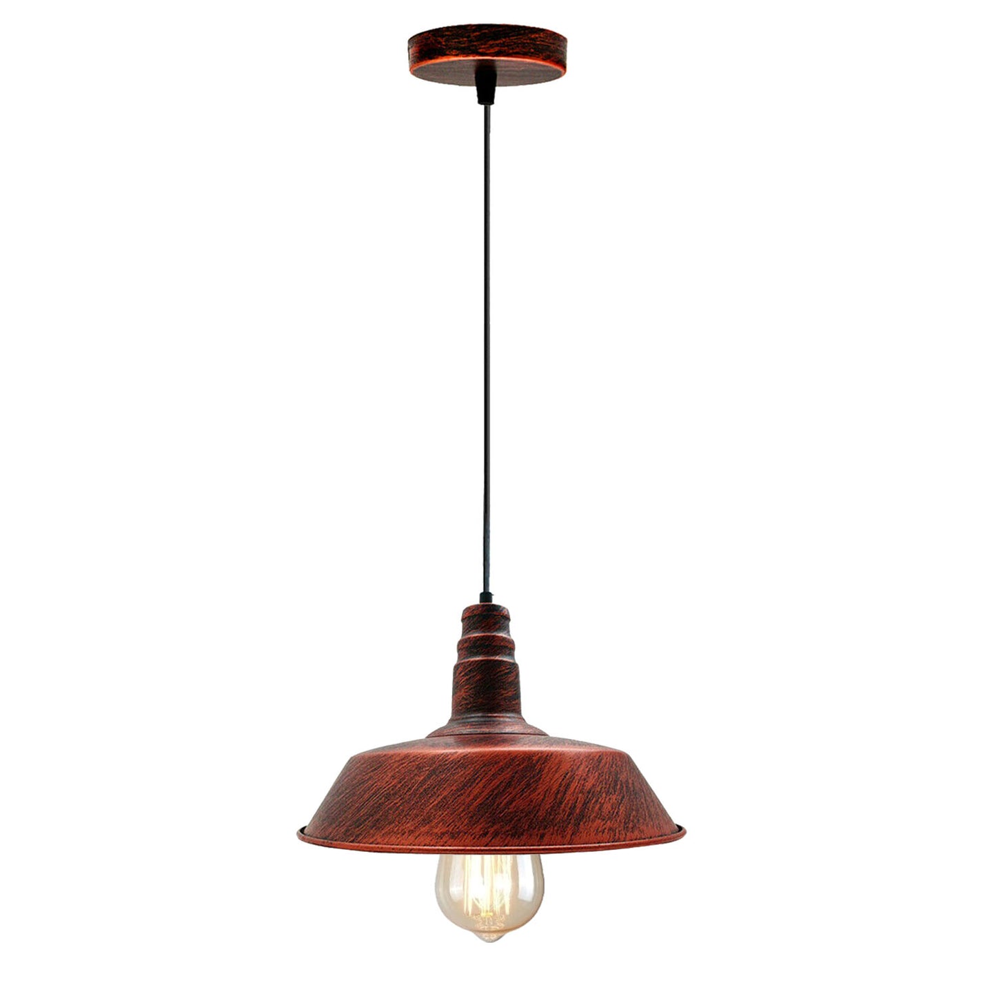 Vintage Barn slotted Rustic Red Metal Ceiling Pendant Light