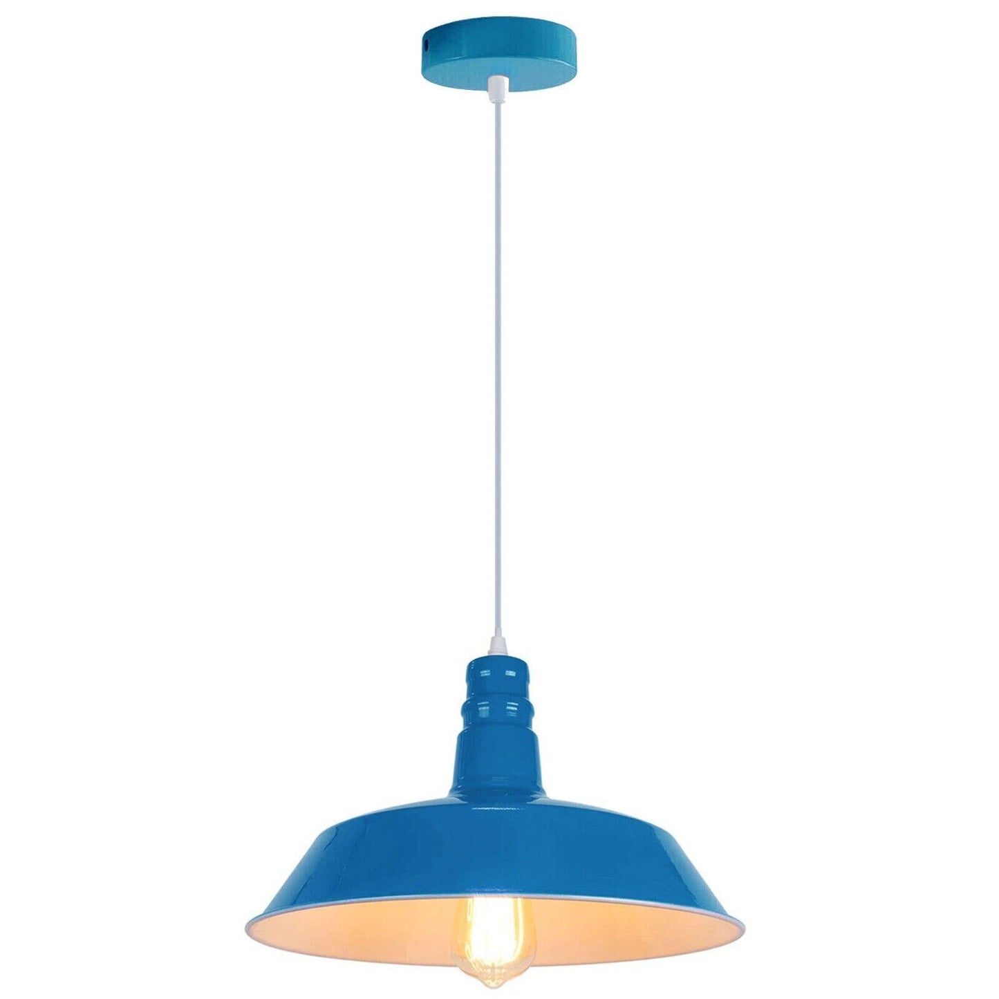 Modern Adjustable Hanging Bowl Blue Pendant Lamp E27 Holder