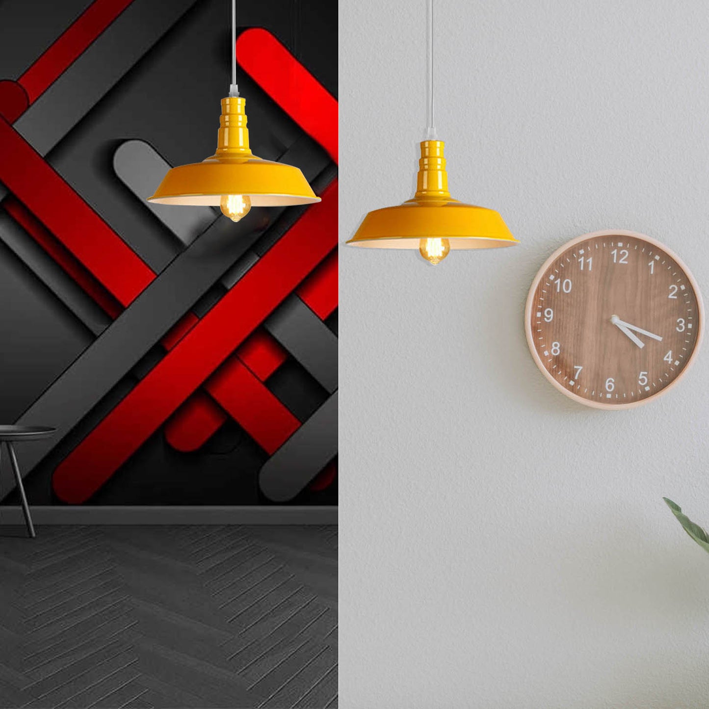 Modern Adjustable Hanging Bowl Yellow Pendant Lamp E27 Holder-Application image